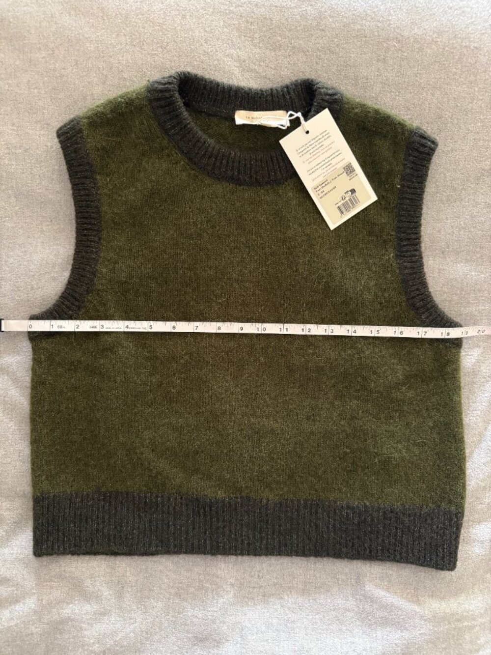 Sezane Samuel Vest Jumper - Perfect Green/Dark Green - Size XS - NWT! - Picture 7 of 10
